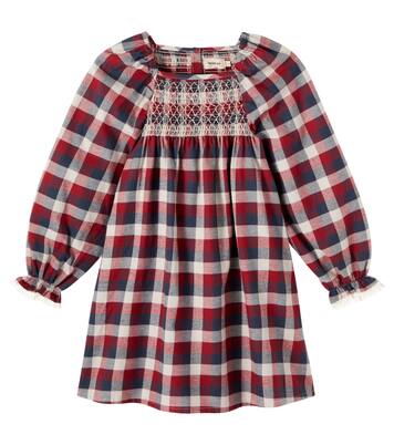 Bella checked smocked cotton dress | Wheat
