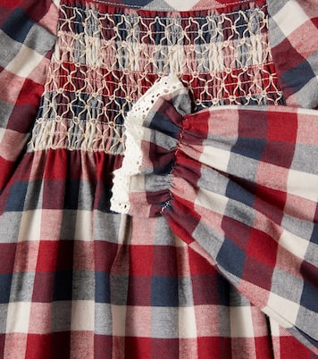 Bella checked smocked cotton dress | Wheat