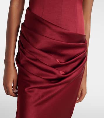 Draped crêpe satin bustier gown | Alex Perry