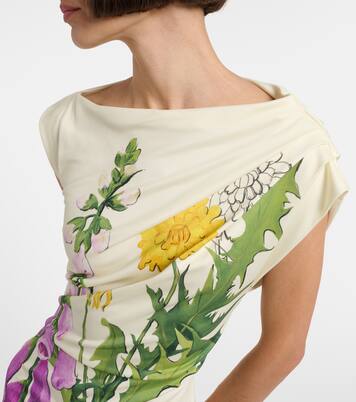 Floral one-shoulder jersey maxi dress | Oscar de la Renta