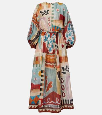 Vestido midi Michelle de ramio estampado | Alémais