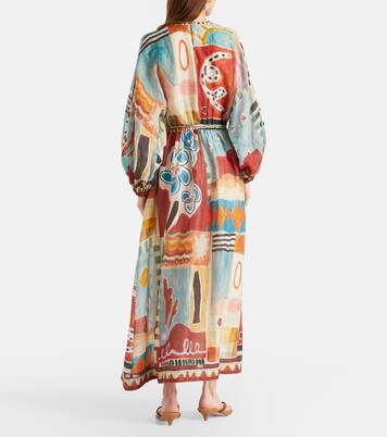 Vestido midi Michelle de ramio estampado | Alémais