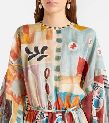 Vestido midi Michelle de ramio estampado | Alémais