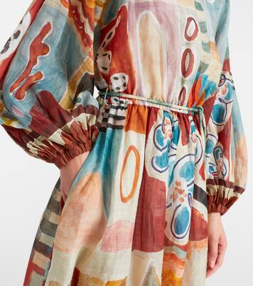 Vestido midi Michelle de ramio estampado | Alémais