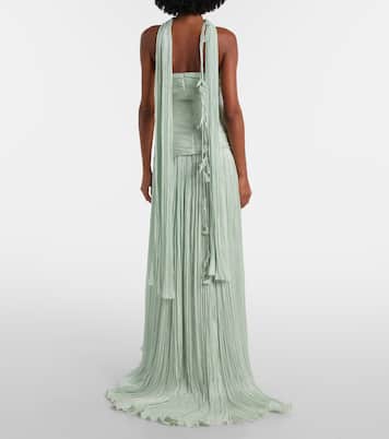 Vestido de fiesta fruncido con peplum | Marmar Halim