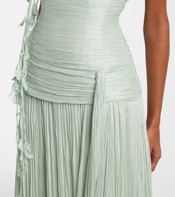 Vestido de fiesta fruncido con peplum | Marmar Halim