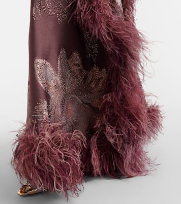 Kaftan Sza Sza Bloom mit Federn | Taller Marmo