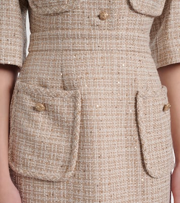 Robe midi en tweed à sequins | Elie Saab
