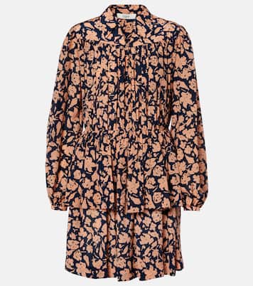 Floral gathered silk minidress | Chloé