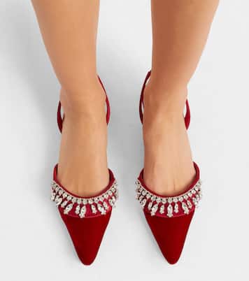Bequila 30 embellished velvet slingback pumps | Manolo Blahnik