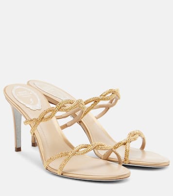 Braid crystal-embellished satin sandals | Rene Caovilla