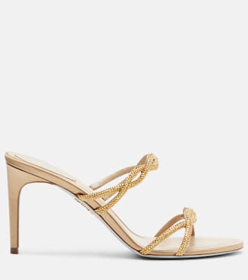 Braid crystal-embellished satin sandals | Rene Caovilla