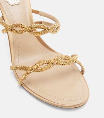 Braid crystal-embellished satin sandals | Rene Caovilla