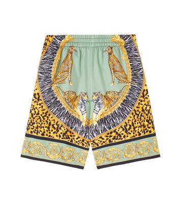 Shorts Wild Cats aus Seide | Versace Kids