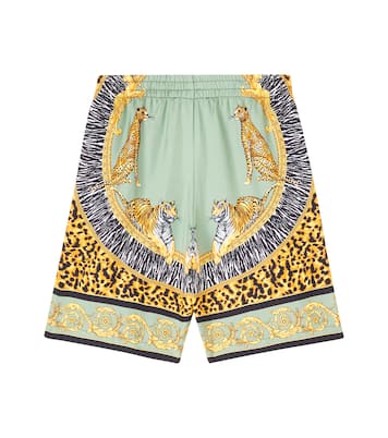 Shorts Wild Cats aus Seide | Versace Kids