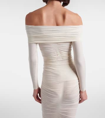 Draped semi-sheer off-shoulder top | Wolford