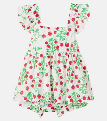 Baby printed cotton dress and bloomers set | Fábula