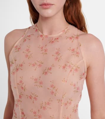 Vestido midi de organza floral | Simone Rocha