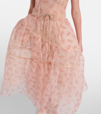 Vestido midi de organza floral | Simone Rocha