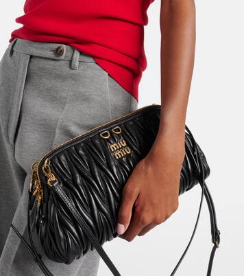 Matelassé leather clutch | Miu Miu