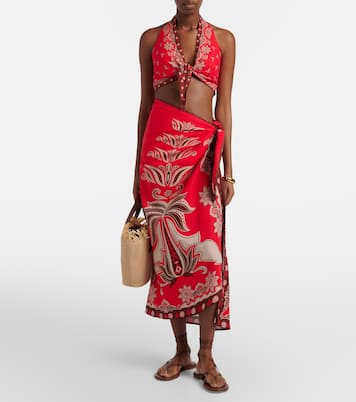 Ainika Garden linen-blend beach cover-up | Farm Rio