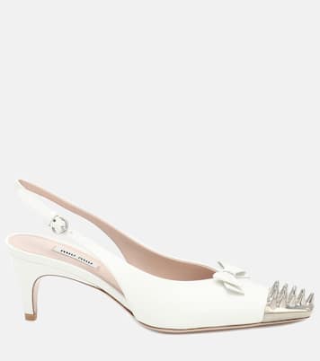 Pumps slingback in pelle con borchie | Miu Miu