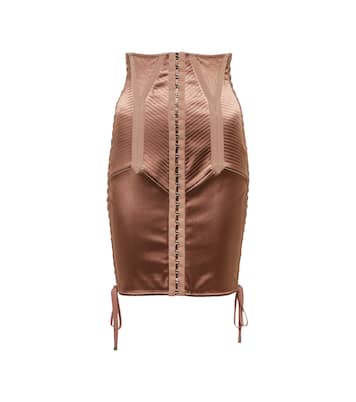 Mini-jupe à taille haute en satin | Dolce&Gabbana