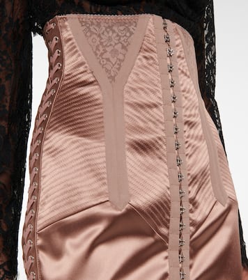 Mini-jupe à taille haute en satin | Dolce&Gabbana