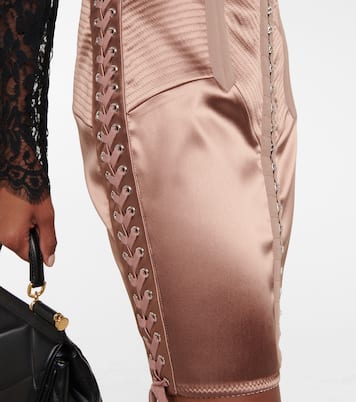 Mini-jupe à taille haute en satin | Dolce&Gabbana