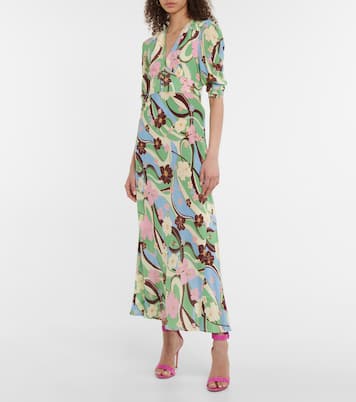 Vestido midi Selma en crepé de seda | Rixo