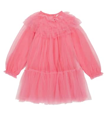 Miniabito in tulle con ruches | Monnalisa