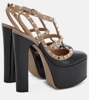 Rockstud patent leather platform pumps | Valentino Garavani