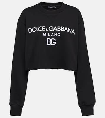 Sudadera cropped de algodón con logo | Dolce&Gabbana