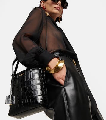 Sac Toy Shopping N/S en cuir embossé | Saint Laurent