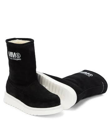 Logo leather boots | MM6 Maison Margiela Kids