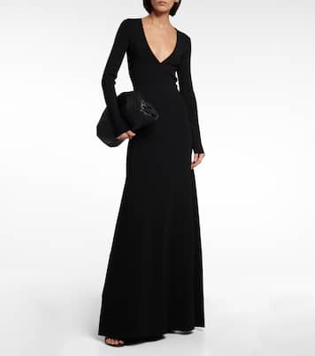 Abito lungo in maglia con scollo a V | Victoria Beckham