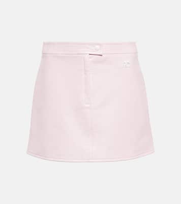Coated cotton miniskirt | Courrèges
