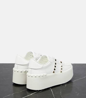 Rockstud platform leather sneakers | Valentino Garavani