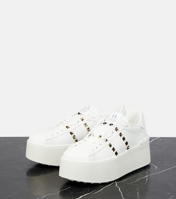 Rockstud platform leather sneakers | Valentino Garavani
