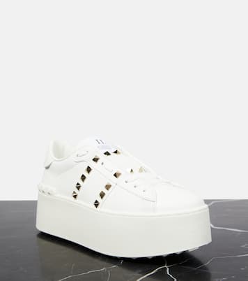 Rockstud platform leather sneakers | Valentino Garavani