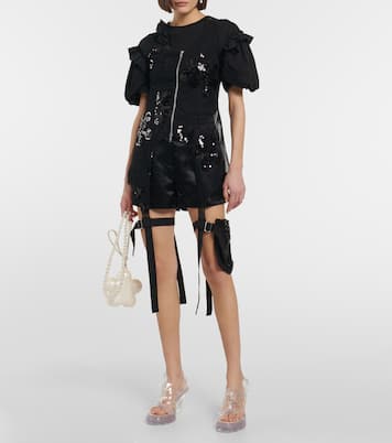 Sequined zip-up tulle top | Simone Rocha