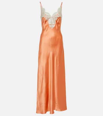 Maxikleid Danseurs aus Seide mit Spitze | SIR