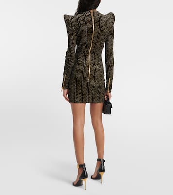Monogram sequined minidress | Balmain