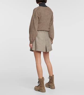 Skort in lino a quadri | Brunello Cucinelli