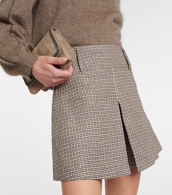 Skort in lino a quadri | Brunello Cucinelli