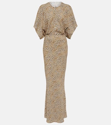 Robe longue Obie à motif léopard | Norma Kamali