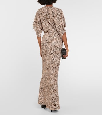 Robe longue Obie à motif léopard | Norma Kamali