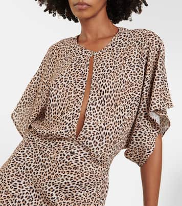 Robe longue Obie à motif léopard | Norma Kamali