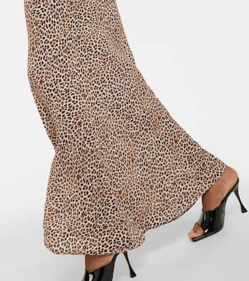 Robe longue Obie à motif léopard | Norma Kamali