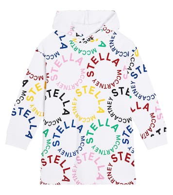 Abito felpa in jersey di cotone con logo | Stella McCartney Kids